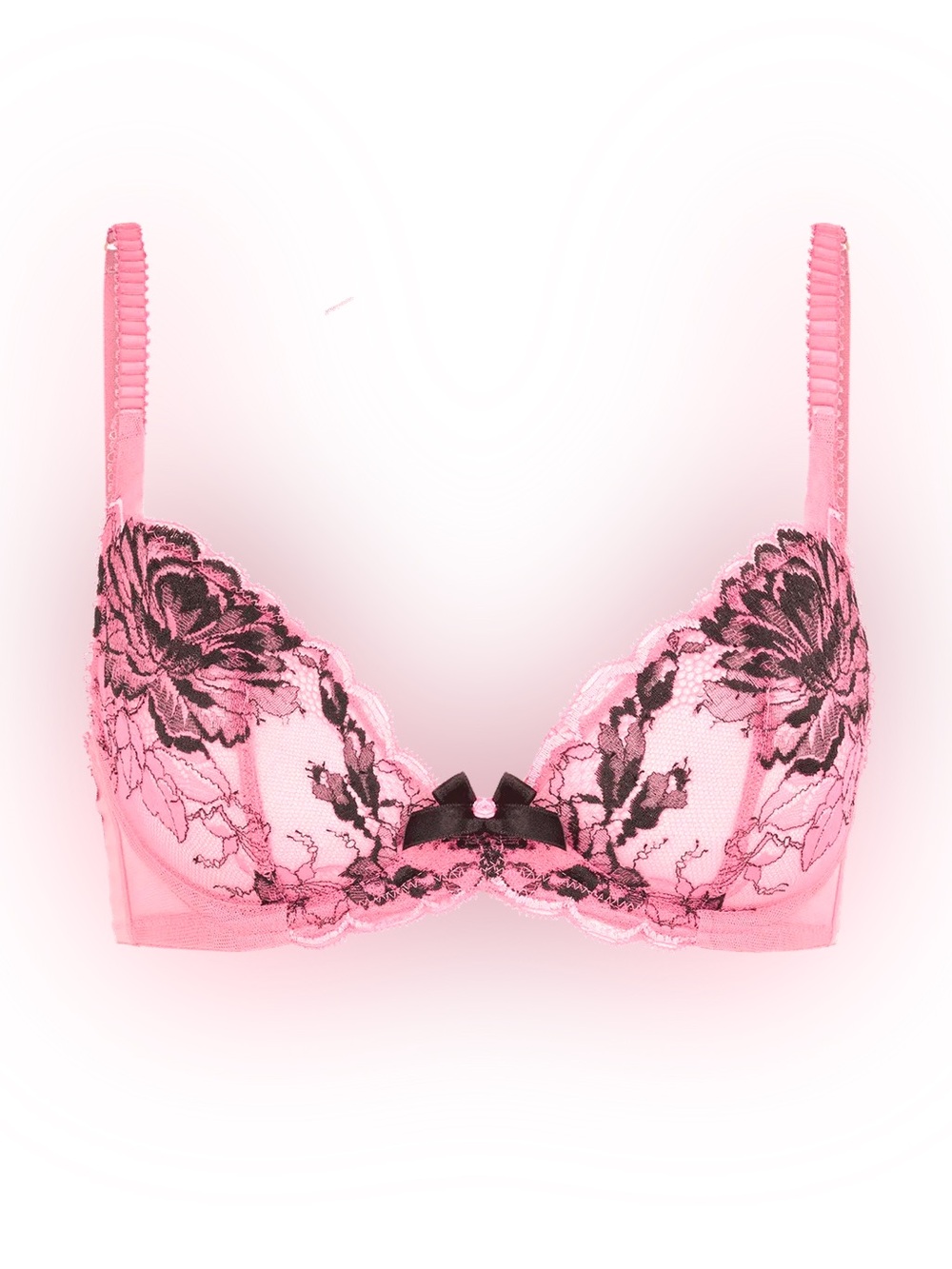 AGENT PROVOCATEUR YARA 1 PLUNGE UNDERWIRED BRA IN PINK/BLACK - Picture 7 of 7